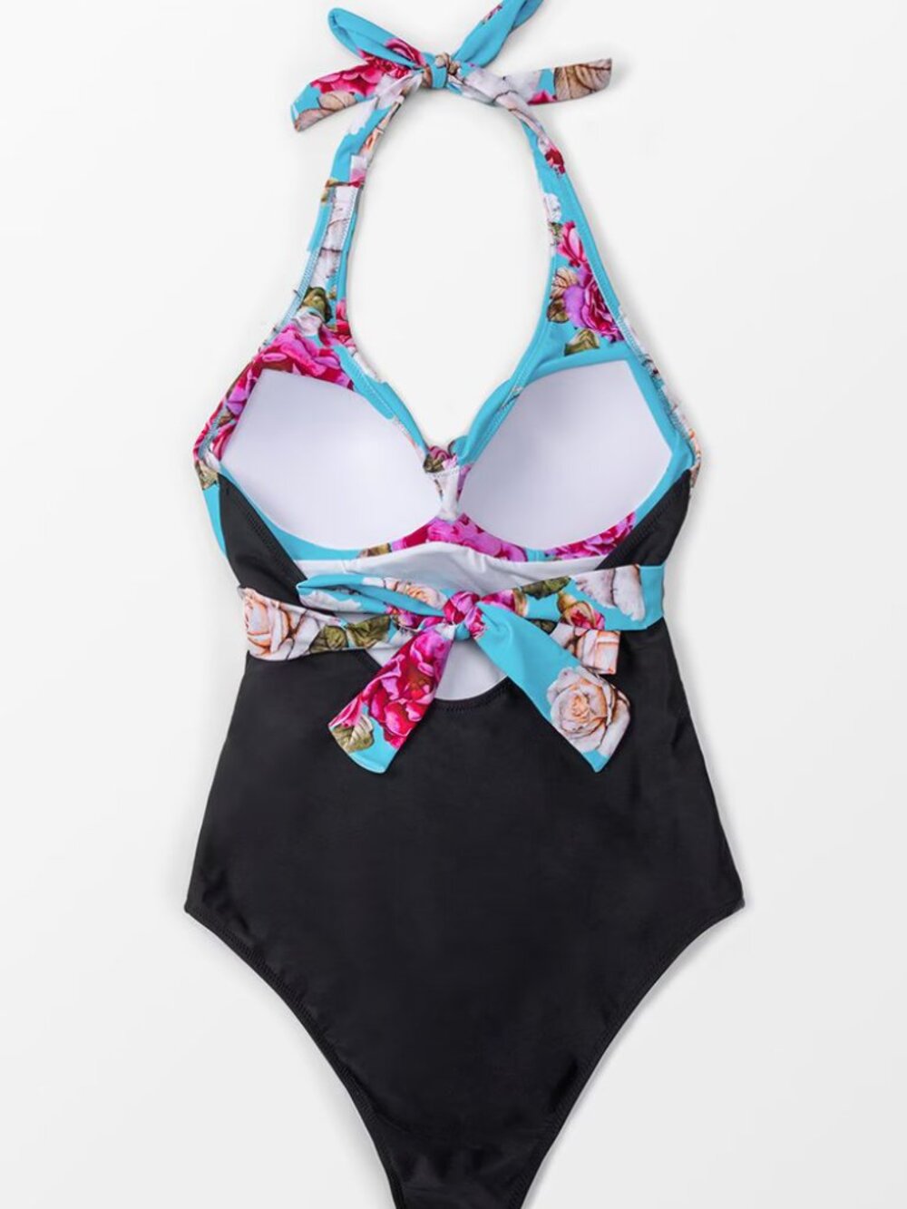 Cupshe Floral & Black Halter One Piece - Picture 3 of 6